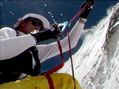 Gyalzen Sherpa climbing the North Ridge of Nuptse 