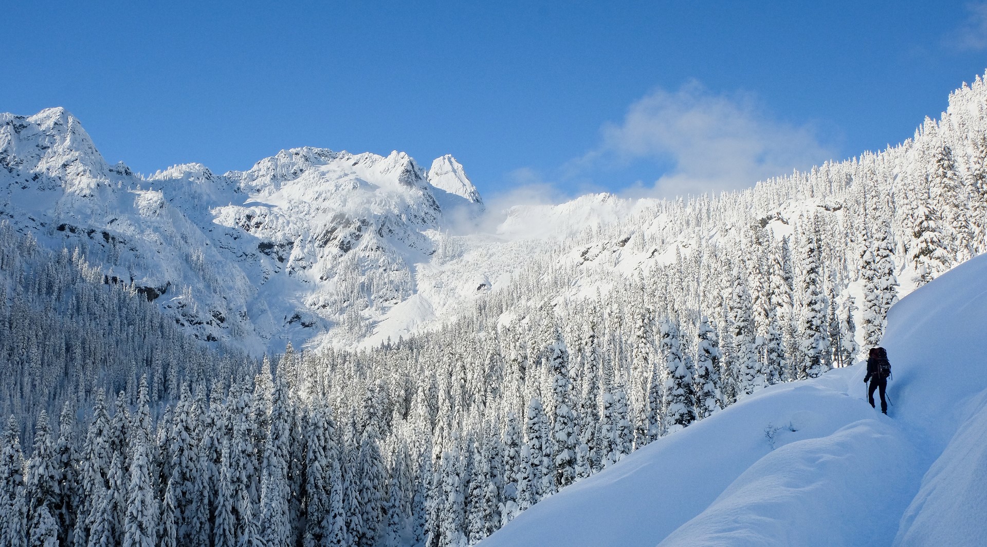 Backcountry Skiing Snoqualmie Pass Washington MountainZone   Bigs Snow Lake Trail Backcountry Skiing Snoqualmie Pass Large 